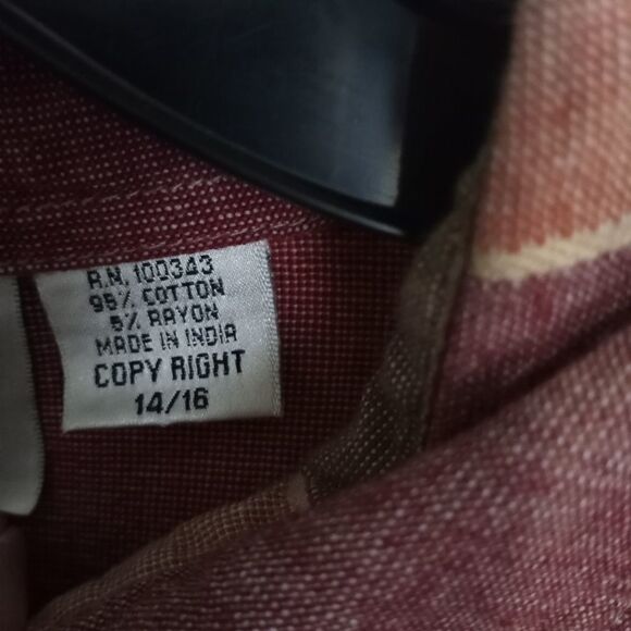 Fashion Bug 14/16 BlendCotton Plaid Longsleeves Button Up Women's Shirt - Picture 3 of 8